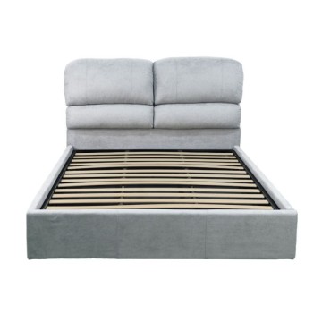 Letto contenitore una piazza e mezza in tessuto colore grigio chiaro 178x222x120H Sofaback
