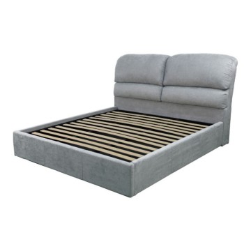 Letto contenitore una piazza e mezza in tessuto colore grigio chiaro 178x222x120H Sofaback