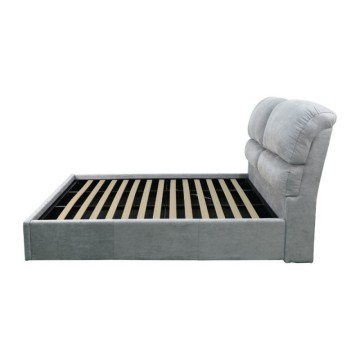 Letto contenitore una piazza e mezza in tessuto colore grigio chiaro 178x222x120H Sofaback