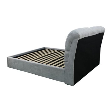 Letto contenitore una piazza e mezza in tessuto colore grigio chiaro 178x222x120H Sofaback