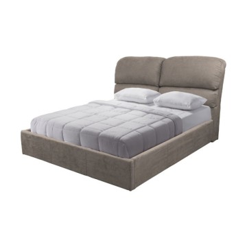 Letto contenitore una piazza e mezza in tessuto colore tortora 178x222x120H Sofaback