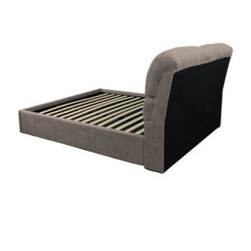 Letto contenitore una piazza e mezza in tessuto colore tortora 178x222x120H Sofaback