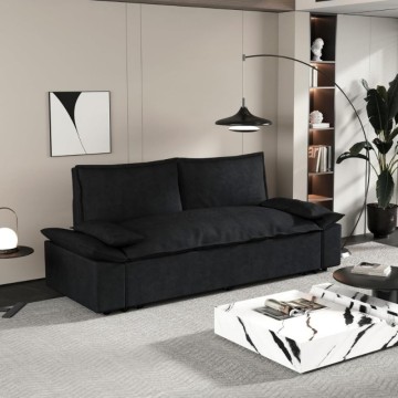 Divano letto 2 posti colore nero 185x85x85H Belly