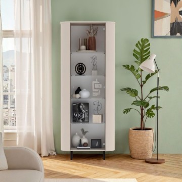 Vetrina anta vetro cashmere 80x43x196 cm con 4 ripiani in vetro Marini