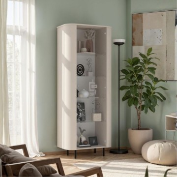 Vetrina anta vetro cashmere 80x43x196 cm con 4 ripiani in vetro Marini