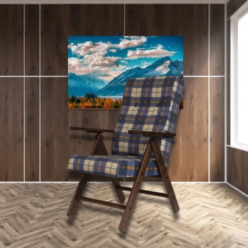 Poltrona regolabile Roma tessuto a scacchi blu