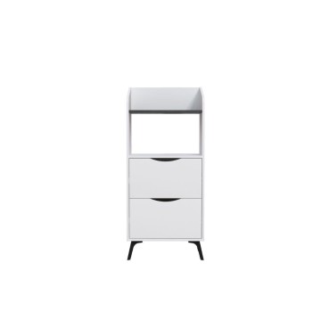 Mobile multiuso Gorki con cassetti bianco e ripiano retro grey