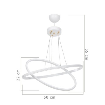 Lampada a sospensione Muso due anelli bianchi Led MDL4438