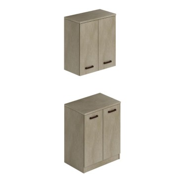 Laundry pensile bagno due ante 71x38x77 argilla