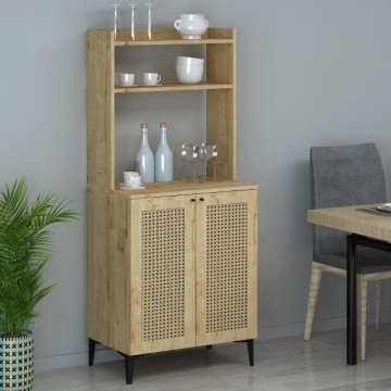 Credenza alta Zanne 2 ante e vani a giorno rovere