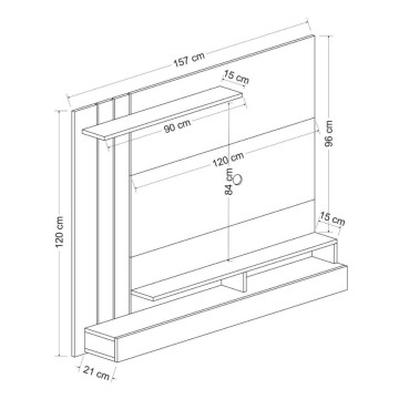 Parete porta tv Lawrance 157 noce particolari antracite