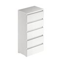 Cassettiera bianco frassinato 5 cassetti 47x40x127H