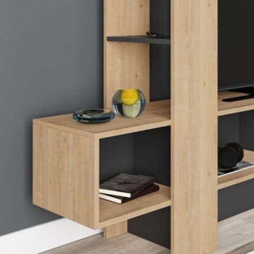 Mobile porta TV Troya rovere antracite con anta a ribalta