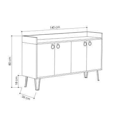 Madia Dea 4 ante tortora antracite 140x36x80 h