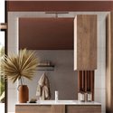 Specchio bagno con pensile Salemi 80x110h e lampada LED rovere mercure