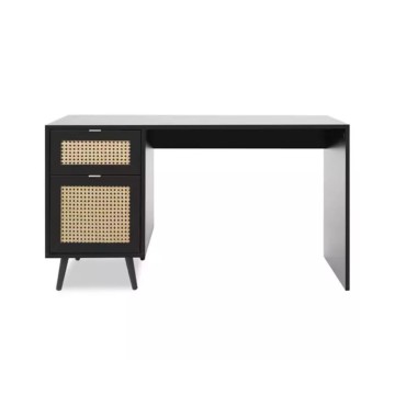 Scrivania Vienna30A nera con frontali effetto vimini