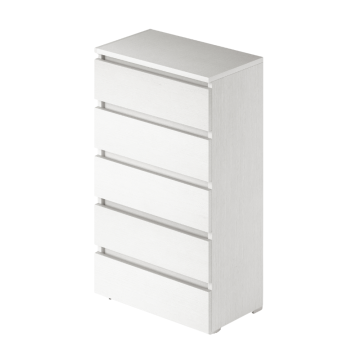 Cassettiera bianco frassinato 5 cassetti 75x40x127H