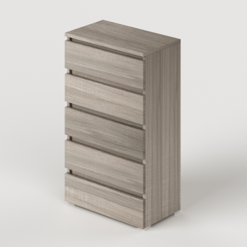 Cassettiera olmo 5 cassetti 75x40x127H