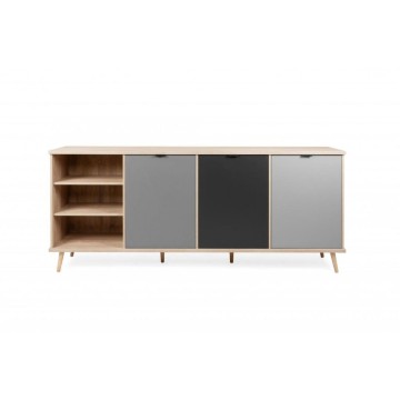 Madia Epik 56 rovere antracite grigio 3 ante vano a giorno