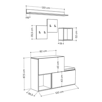 Mobile ingresso scarpiera Holdon colore tortora dark coffee