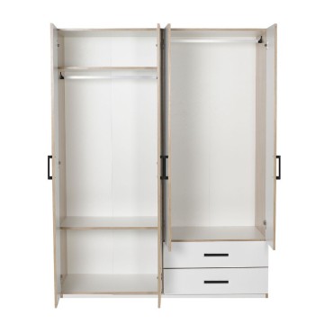 Armadio TPGR422023 bianco 4 ante e 2 cassetti 120x170x40