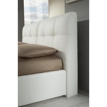 Letto matrimoniale con contenitore Melia bianco