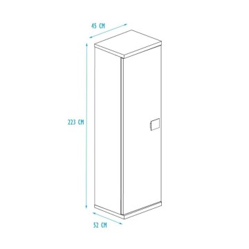 Armadio 45x52x223h con anta bianco consumato