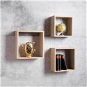 Set 3 mensole da parete Shelvy Cub forma cubo colore sonoma