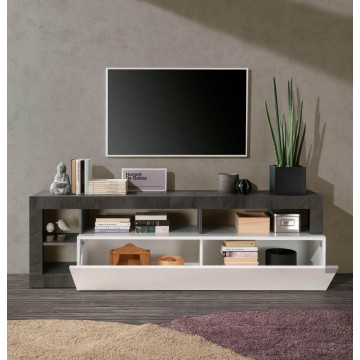 Porta TV Mogol bianco lucido ossido 184x42x58H