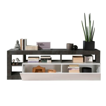 Porta TV Mogol bianco lucido ossido 184x42x58H