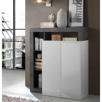 Credenza Mogol bianco lucido ossido 108x42x127H
