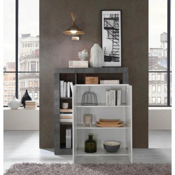 Credenza Mogol bianco lucido ossido 108x42x127H