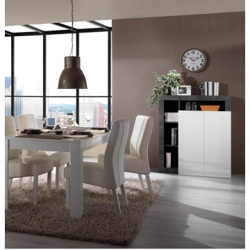 Credenza Mogol bianco lucido ossido 108x42x127H