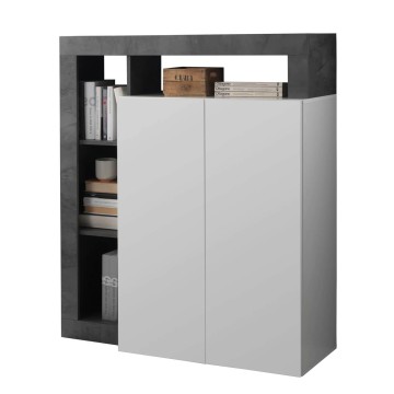 Credenza Mogol bianco lucido ossido 108x42x127H