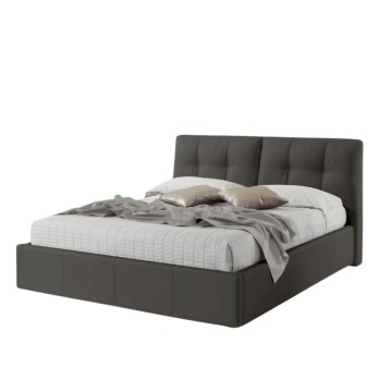 Letto matrimoniale con contenitore Melia grigio scuro