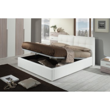 Letto matrimoniale con contenitore Melia grigio scuro