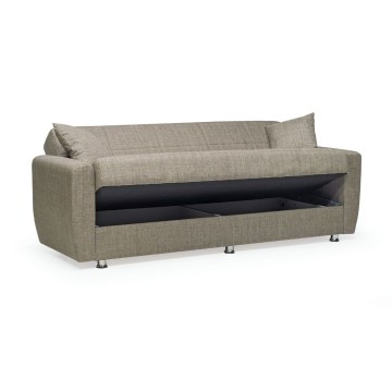 Divano letto con contenitore Rotterdam tortora 228x90x89H