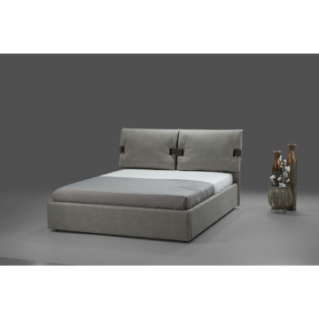 Letto matrimoniale contenitore Grenoble nabuk grigio