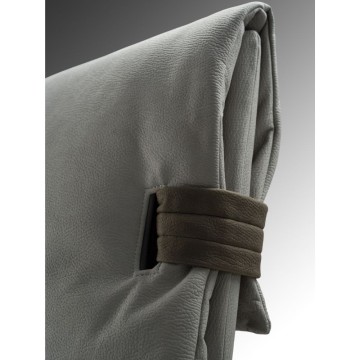 Letto matrimoniale contenitore Grenoble nabuk grigio