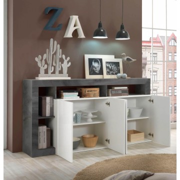 Madia Mogol 4 ante bianco lucido ossido 184x42x93H