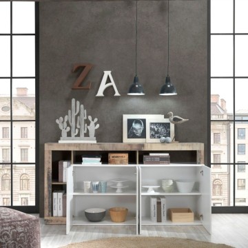 Madia Mogol 4 ante bianco lucido pero 184x42x93H