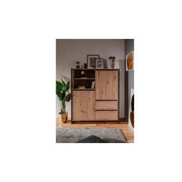 Credenza alta Denver 51 L120XP40XH140 quercia antracite