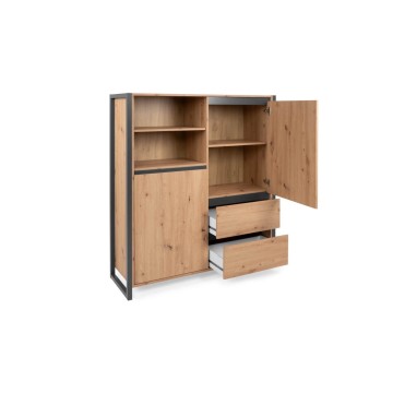 Credenza alta Denver 51 L120XP40XH140 quercia antracite