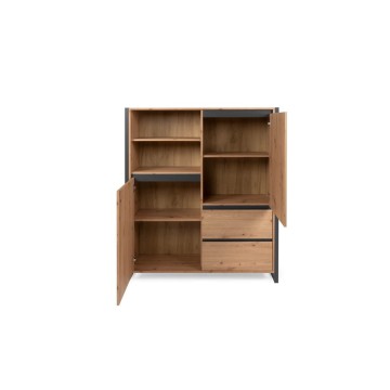Credenza alta Denver 51 L120XP40XH140 quercia antracite