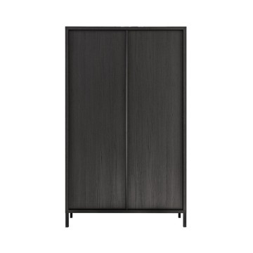 Contenitore Giugi 2 ante nero frassinato 106x40x177