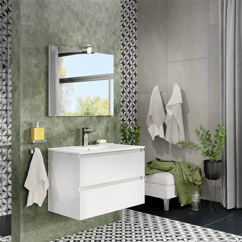 Relaxdays armario baño de bambú, Auxiliar de pared 2 puertas, Espejo  grande, Sin montaje, HxLxP: 50x65x14 cm, natural