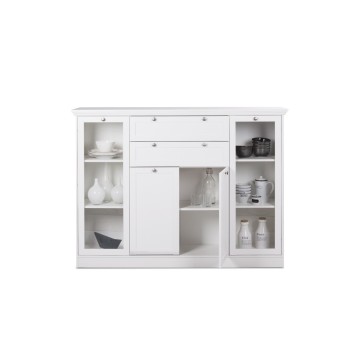 Credenza Landwood 53 bianca con vetrina