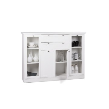 Credenza Landwood 53 bianca con vetrina