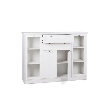 Credenza Landwood 53 bianca con vetrina