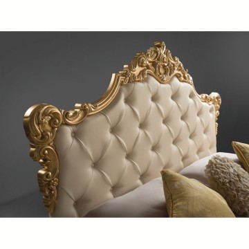 Letto matrimoniale Savoia crema con contenitore